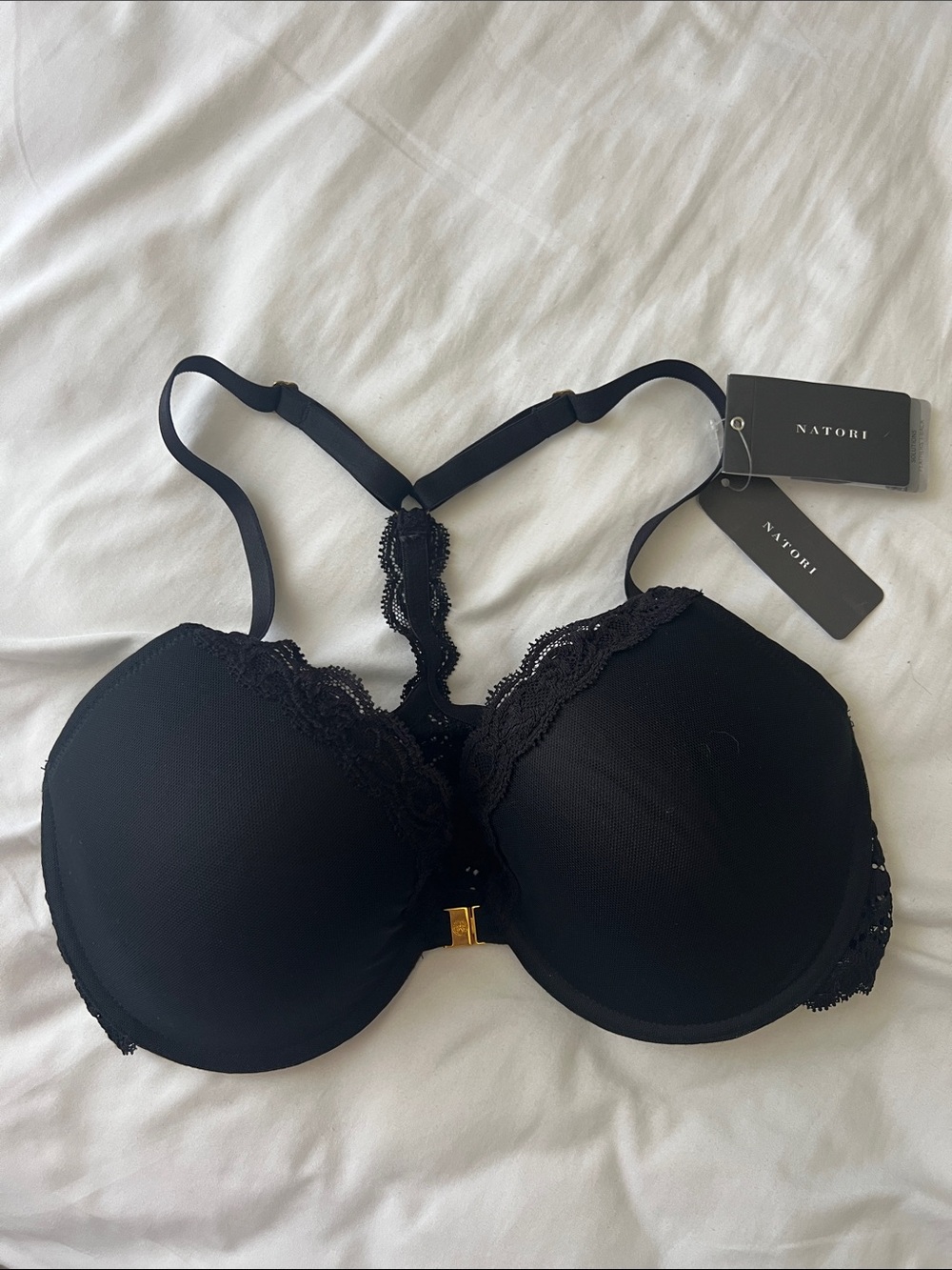 Natori Black Lace Racerback T-Shirt Bra